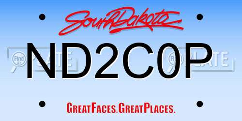 ND2C0P South Dakota License Plate
