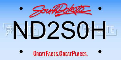 ND2S0H South Dakota License Plate