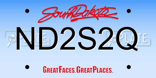 ND2S2Q South Dakota License Plate