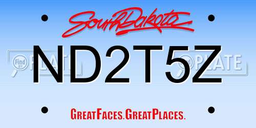 ND2T5Z South Dakota License Plate