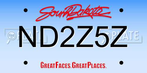 ND2Z5Z South Dakota License Plate