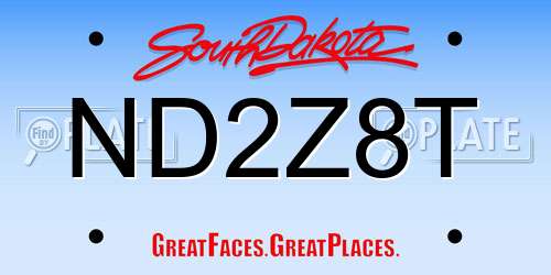 ND2Z8T South Dakota License Plate