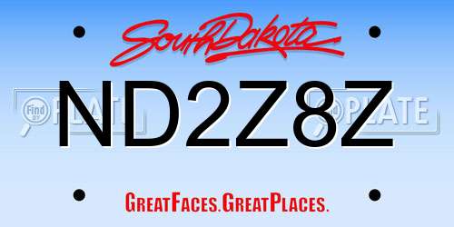 ND2Z8Z South Dakota License Plate