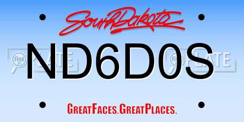 ND6D0S South Dakota License Plate