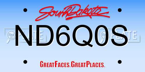 ND6Q0S South Dakota License Plate