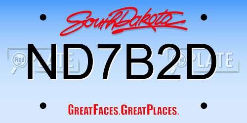 ND7B2D South Dakota License Plate
