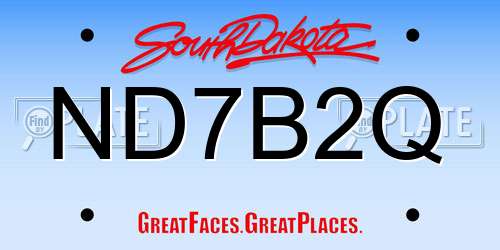 ND7B2Q South Dakota License Plate