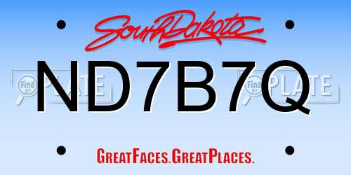 ND7B7Q South Dakota License Plate