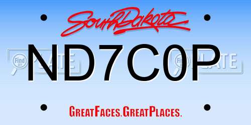 ND7C0P South Dakota License Plate