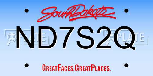 ND7S2Q South Dakota License Plate