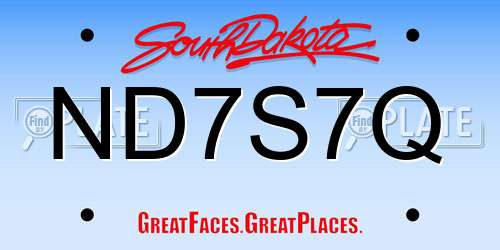 ND7S7Q South Dakota License Plate