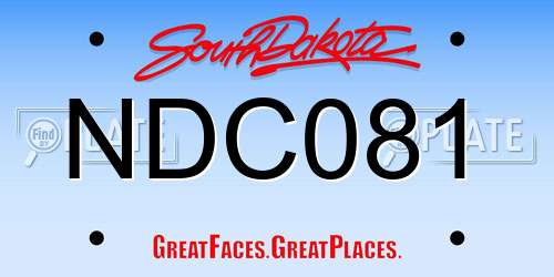 NDC081 South Dakota License Plate