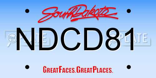 NDCD81 South Dakota License Plate