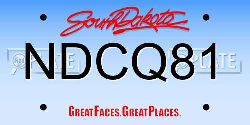 NDCQ81 South Dakota License Plate