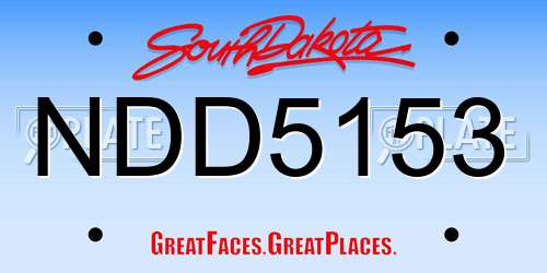 NDD5153 South Dakota License Plate