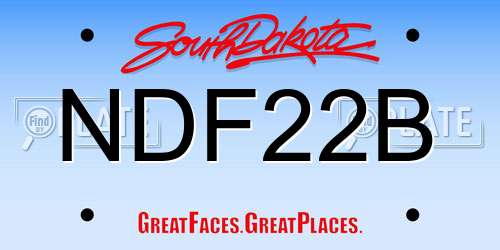 NDF22B South Dakota License Plate