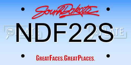 NDF22S South Dakota License Plate