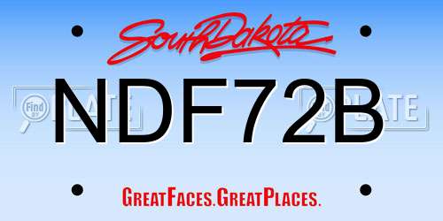 NDF72B South Dakota License Plate