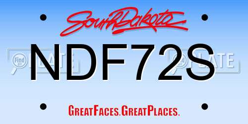 NDF72S South Dakota License Plate