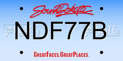 NDF77B South Dakota License Plate