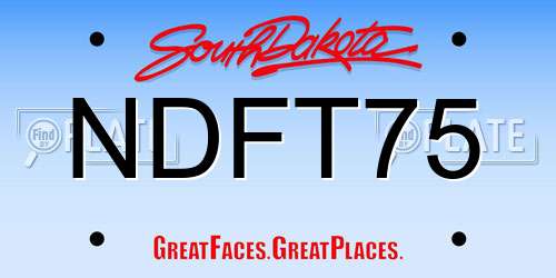 NDFT75 South Dakota License Plate
