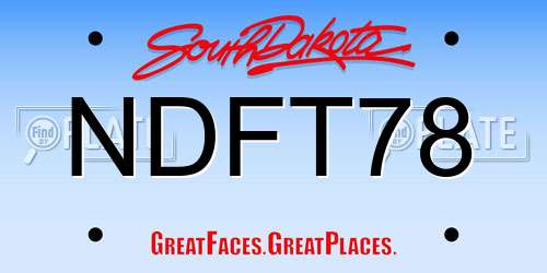 NDFT78 South Dakota License Plate