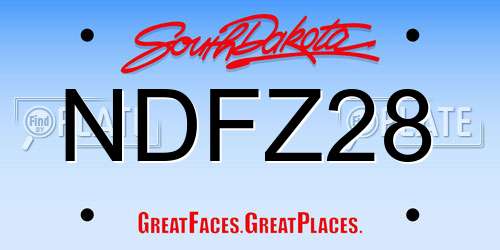 NDFZ28 South Dakota License Plate