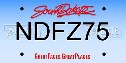 NDFZ75 South Dakota License Plate