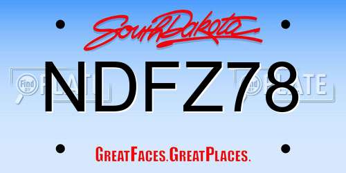 NDFZ78 South Dakota License Plate