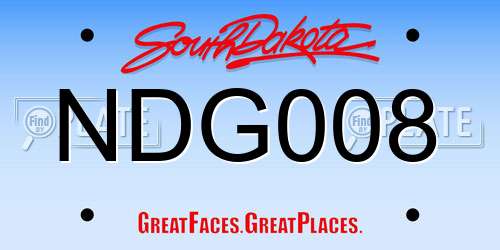 NDG008 South Dakota License Plate
