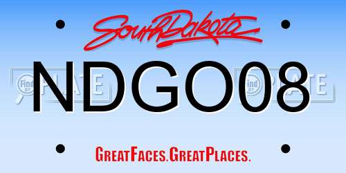 NDGO08 South Dakota License Plate