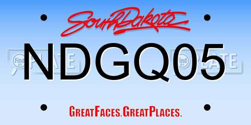 NDGQ05 South Dakota License Plate