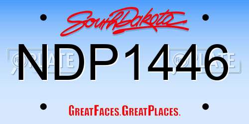NDP1446 South Dakota License Plate
