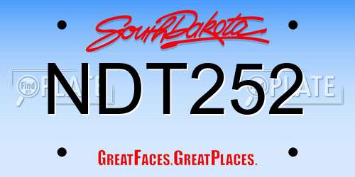 NDT252 South Dakota License Plate