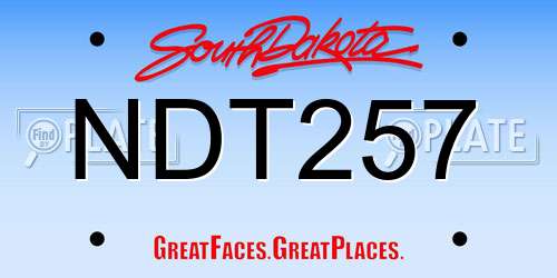 NDT257 South Dakota License Plate