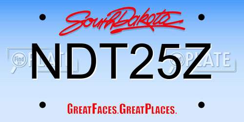 NDT25Z South Dakota License Plate