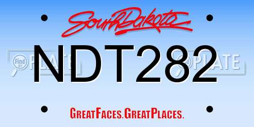 NDT282 South Dakota License Plate