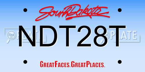 NDT28T South Dakota License Plate