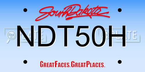 NDT50H South Dakota License Plate