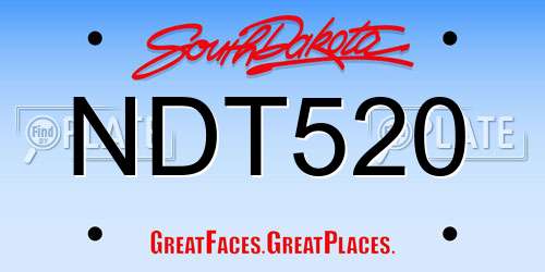 NDT520 South Dakota License Plate