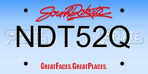 NDT52Q South Dakota License Plate