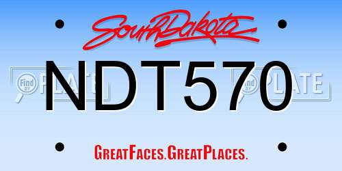 NDT570 South Dakota License Plate