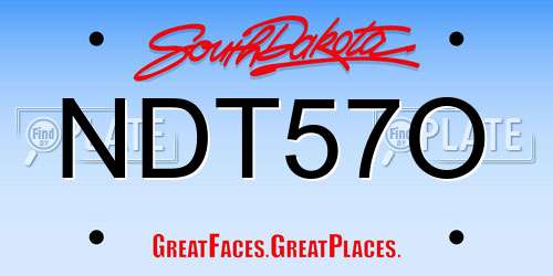NDT57O South Dakota License Plate