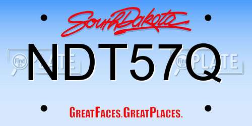 NDT57Q South Dakota License Plate
