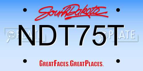 NDT75T South Dakota License Plate