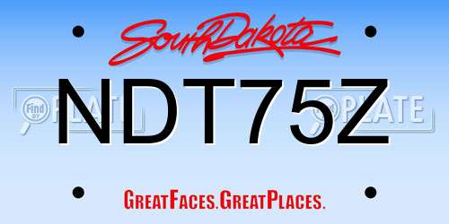 NDT75Z South Dakota License Plate