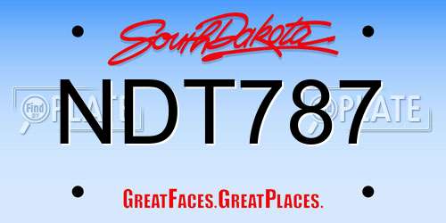 NDT787 South Dakota License Plate
