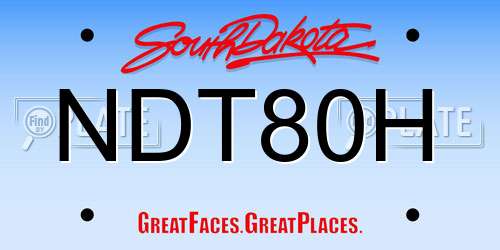 NDT80H South Dakota License Plate