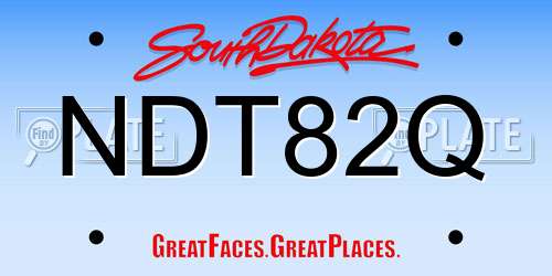 NDT82Q South Dakota License Plate