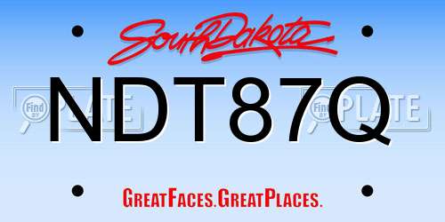 NDT87Q South Dakota License Plate
